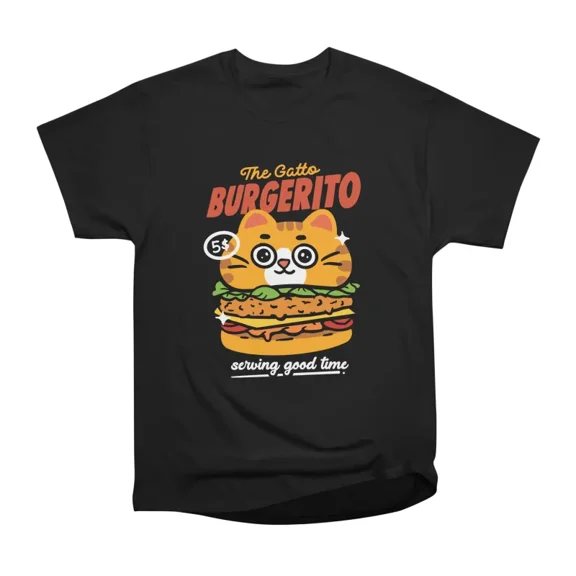 The Gatto Burgerito T-Shirt Tee Gift For Him Merch For Her Apparel For Friend