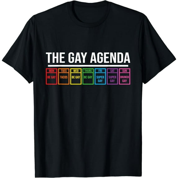The Gay Agenda LGBT Pride Funny Pride Month T-Shirt