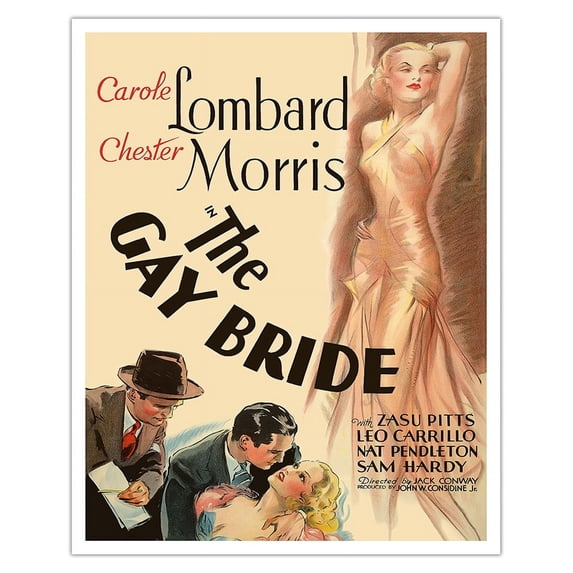 The Gay Bride - Starring Carole Lombard Chester Morris - Directed by Jack Conway - Vintage Film Movie Poster c.1934 - Fine Art Matte Paper Print (Unframed) 16x20in