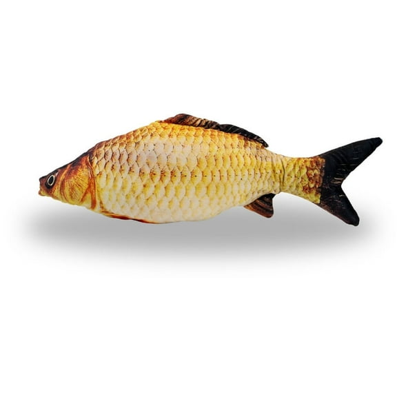 The Geek Utopia - Yellow Carp Pillow 23" River Fish Plush - Golden Funny Fishy Decor Cushion
