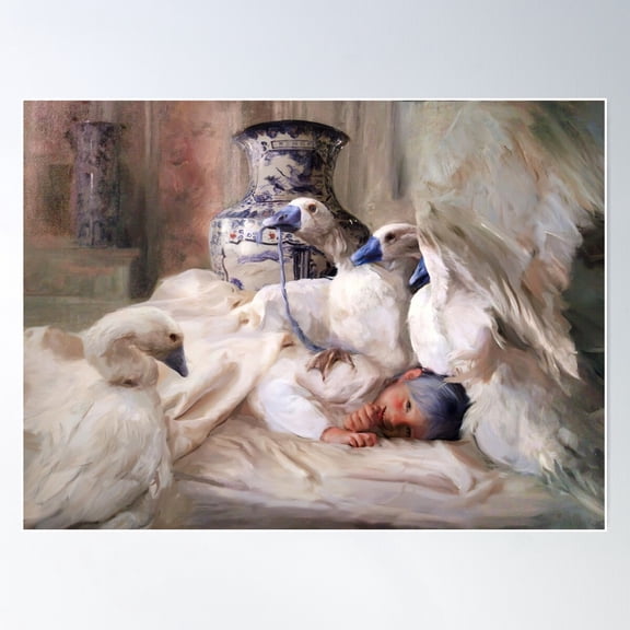 The Geese Guillermo Lorca Poster Wall Art, Modern Wall Decor For Living Room Bedroom, 24x36 UNFRAMED