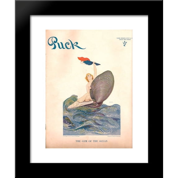 The Gem of the Ocean, Puck Magazine 20x24 Framed Art Print by Raphael Kirchner