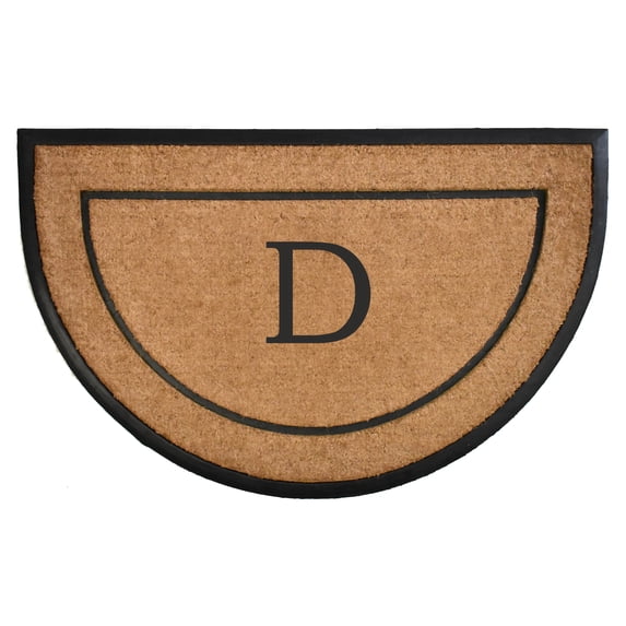 The General Half-Circle Monogram Doormat , 24" x 36", Letter D