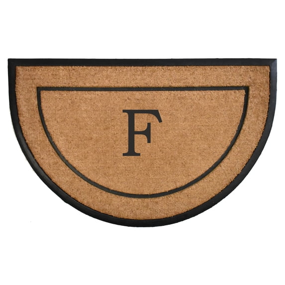 The General Half-Circle Monogram Doormat , 24" x 36", Letter F