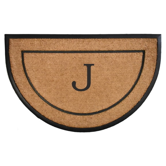 The General Half-Circle Monogram Doormat , 24" x 36", Letter J