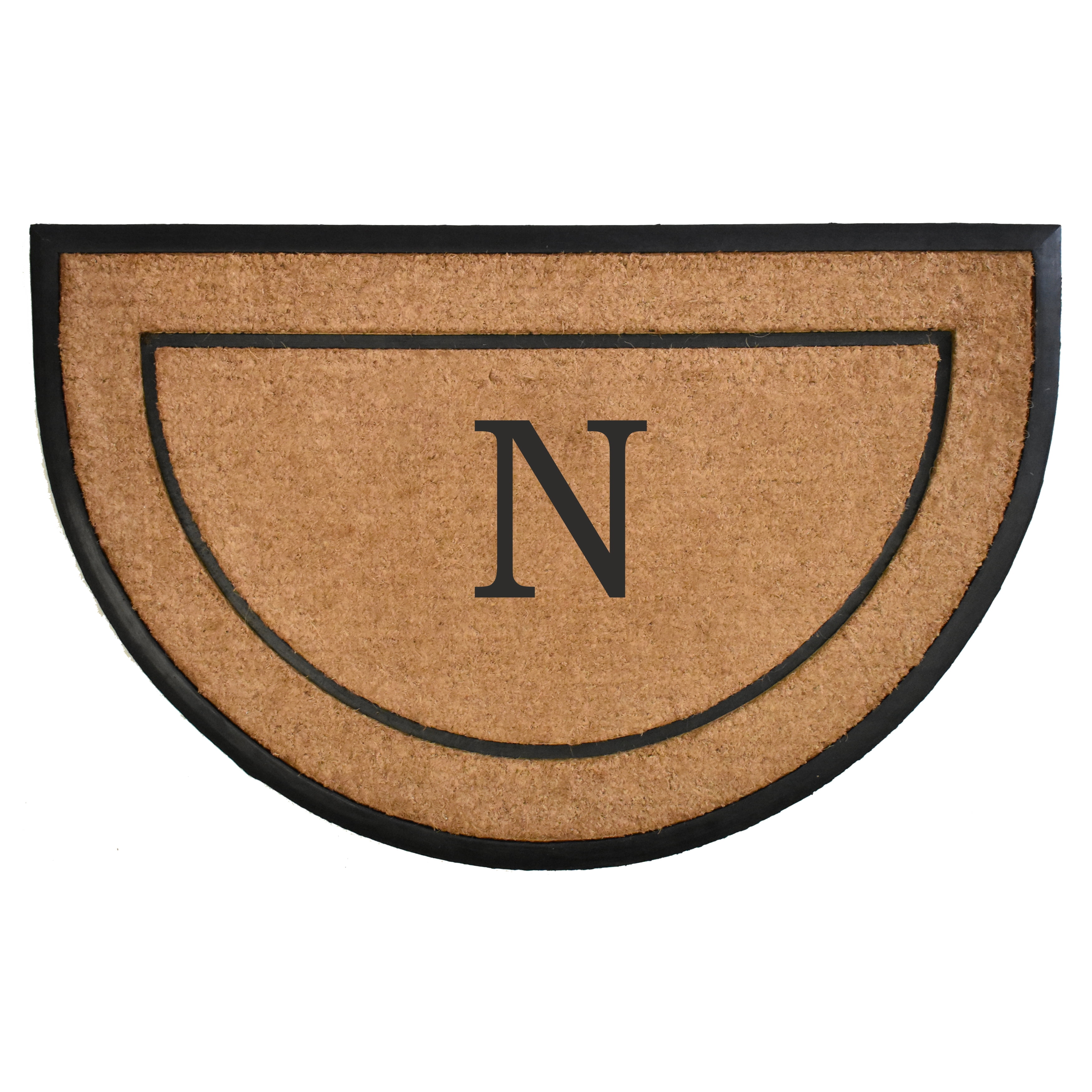 The General Half-Circle Monogram Doormat , 24" x 36", Letter N