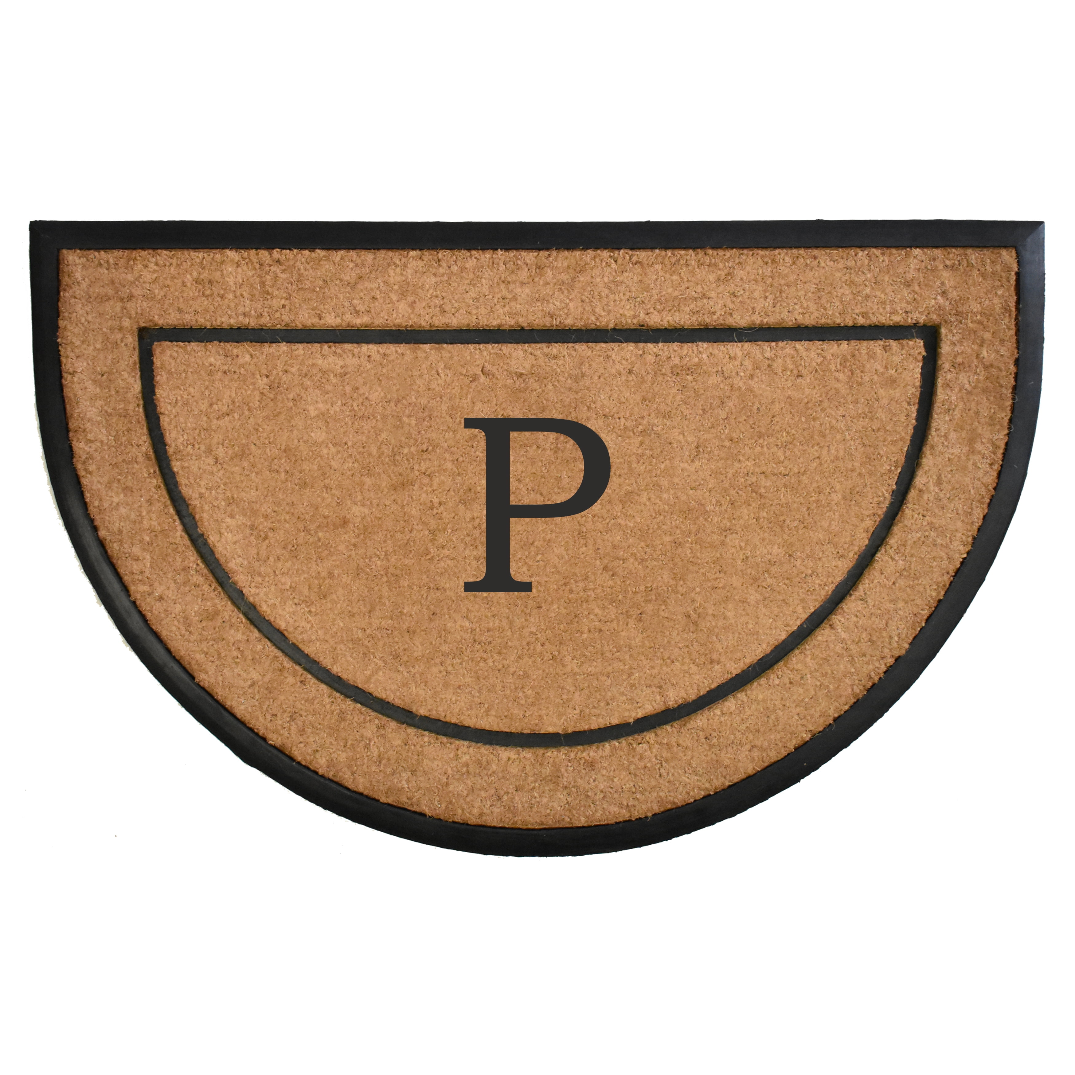 The General Half-Circle Monogram Doormat , 24" x 36", Letter P
