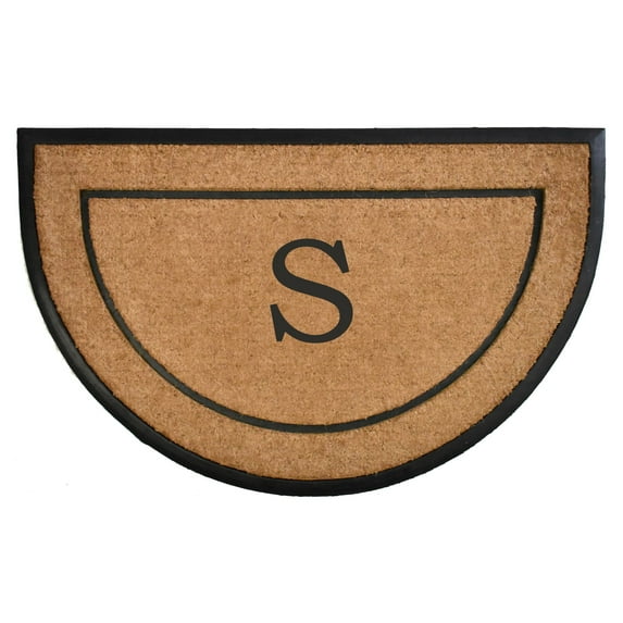 The General Half-Circle Monogram Doormat , 24" x 36", Letter S