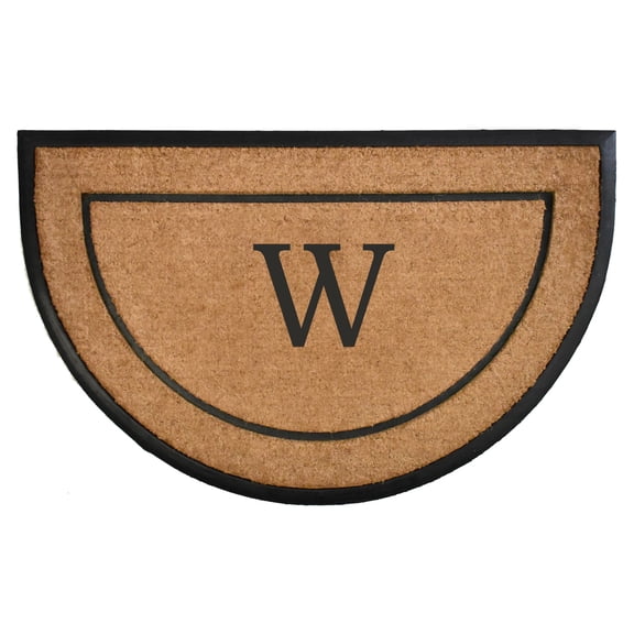 The General Half-Circle Monogram Doormat , 24" x 36", Letter W