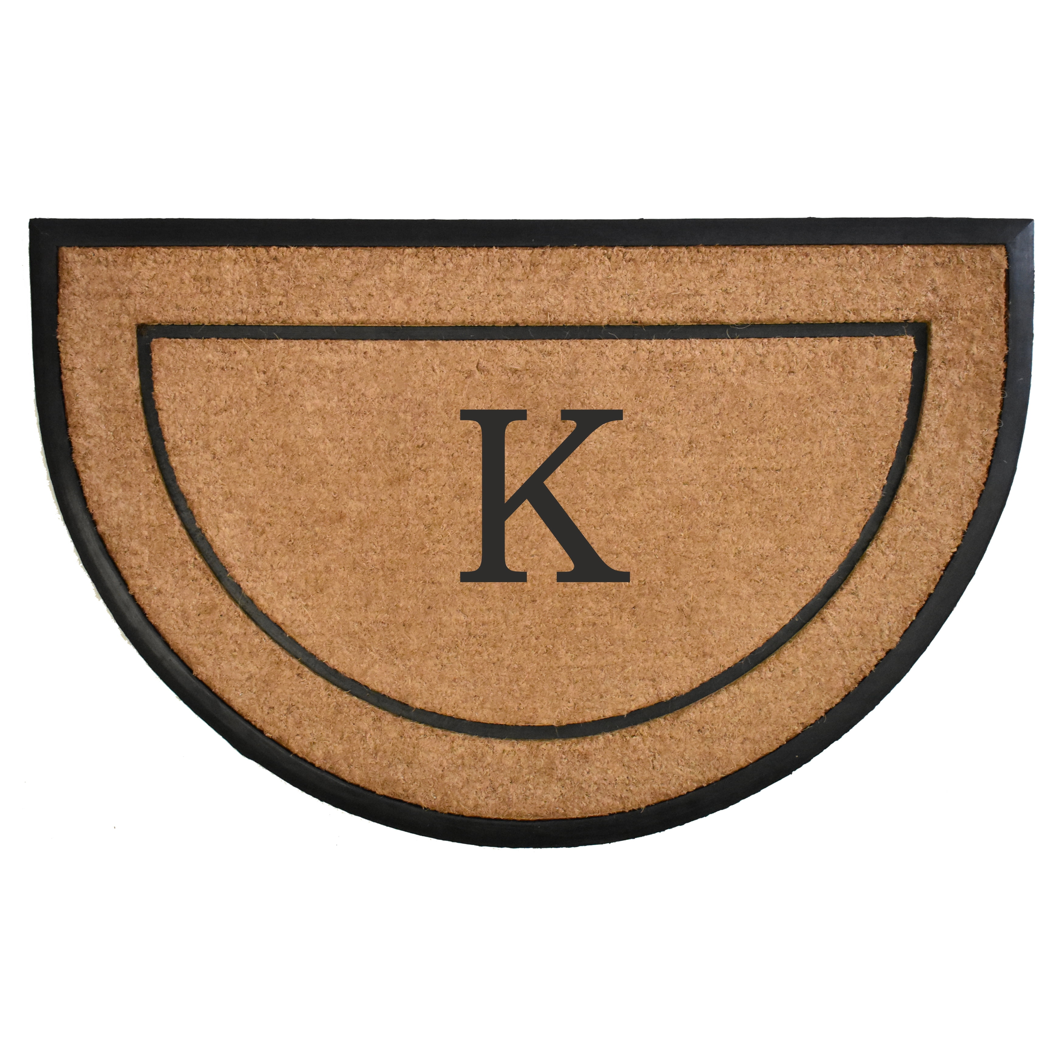 The General Half-Circle Monogram Doormat , 30" x 48", Letter K