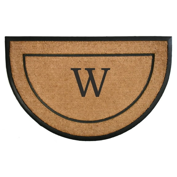 The General Half-Circle Monogram Doormat , 30" x 48", Letter W