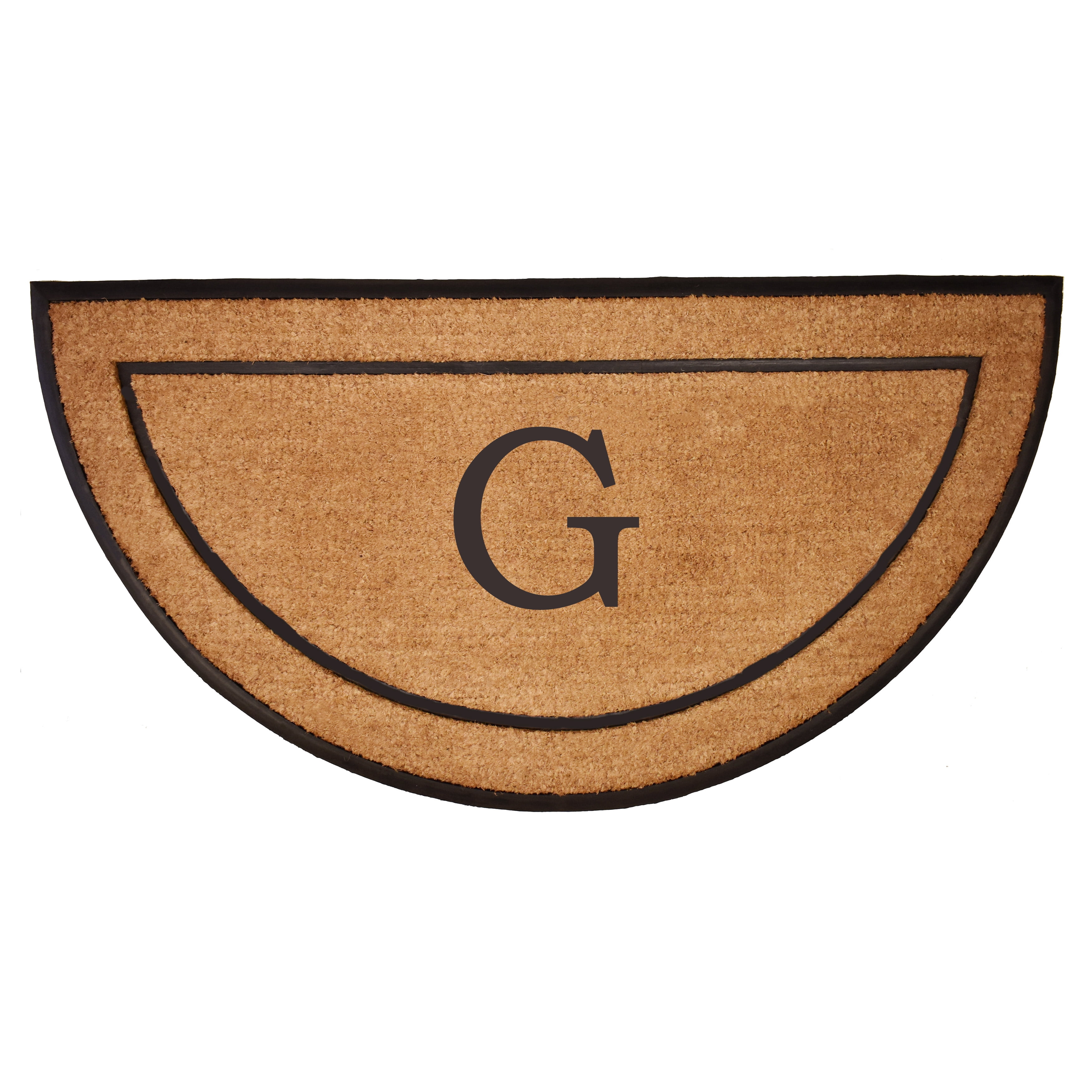 The General Half-Circle Monogram Doormat , 36" x 72", Letter G