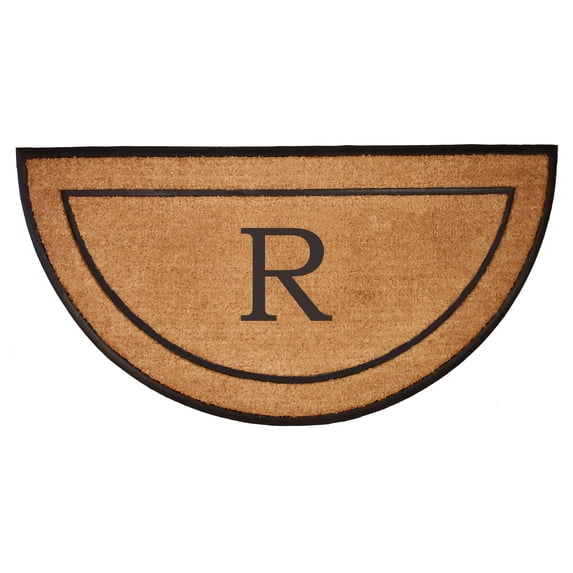 The General Half-Circle Monogram Doormat , 36" x 72", Letter R