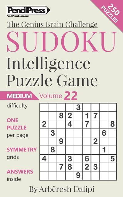 The Genius Brain Challenge: Sudoku Puzzle Books Volume 22. Medium. Sudoku Intelligence Puzzle Game (Paperback)