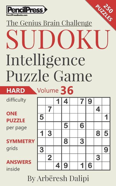 The Genius Brain Challenge: Sudoku Puzzle Books Volume 36. Hard. Sudoku Intelligence Puzzle Game (Paperback)
