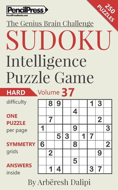 The Genius Brain Challenge: Sudoku Puzzle Books Volume 37. Hard. Sudoku Intelligence Puzzle Game (Series #37) (Paperback)