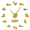 thumbnail image 1 of The Gentle Giant Maine Coon Wall Clock DIY Cat Silhouette Wall Art Stickers Decorative Large Wall Clock Contemporary Style Watch(Gold,37inch), 1 of 7