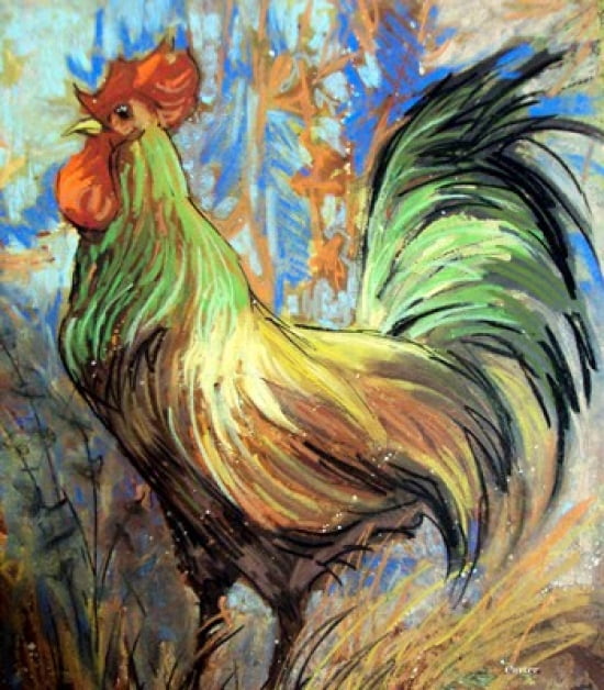The Gentleman Rooster Canvas Art - Jamie Carter (17 x 19)