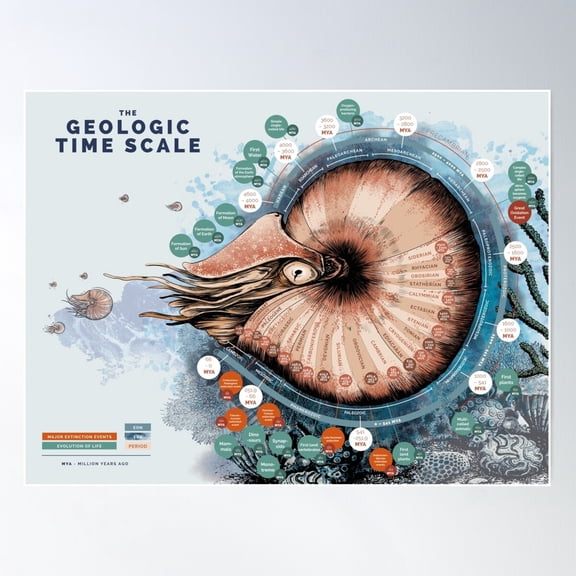The Geological Time Scale Poster Wall Art, Modern Wall Decor For Living Room Bedroom, 8x12 UNFRAMED