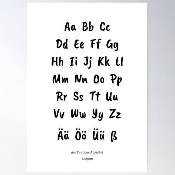 The German Alphabet Poster Wall Art, Modern Wall Decor For Living Room Bedroom, 8x12 UNFRAMED