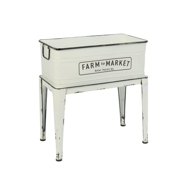 The Gerson Company 22.8 in. Antique Farmhouse White Metal Planter