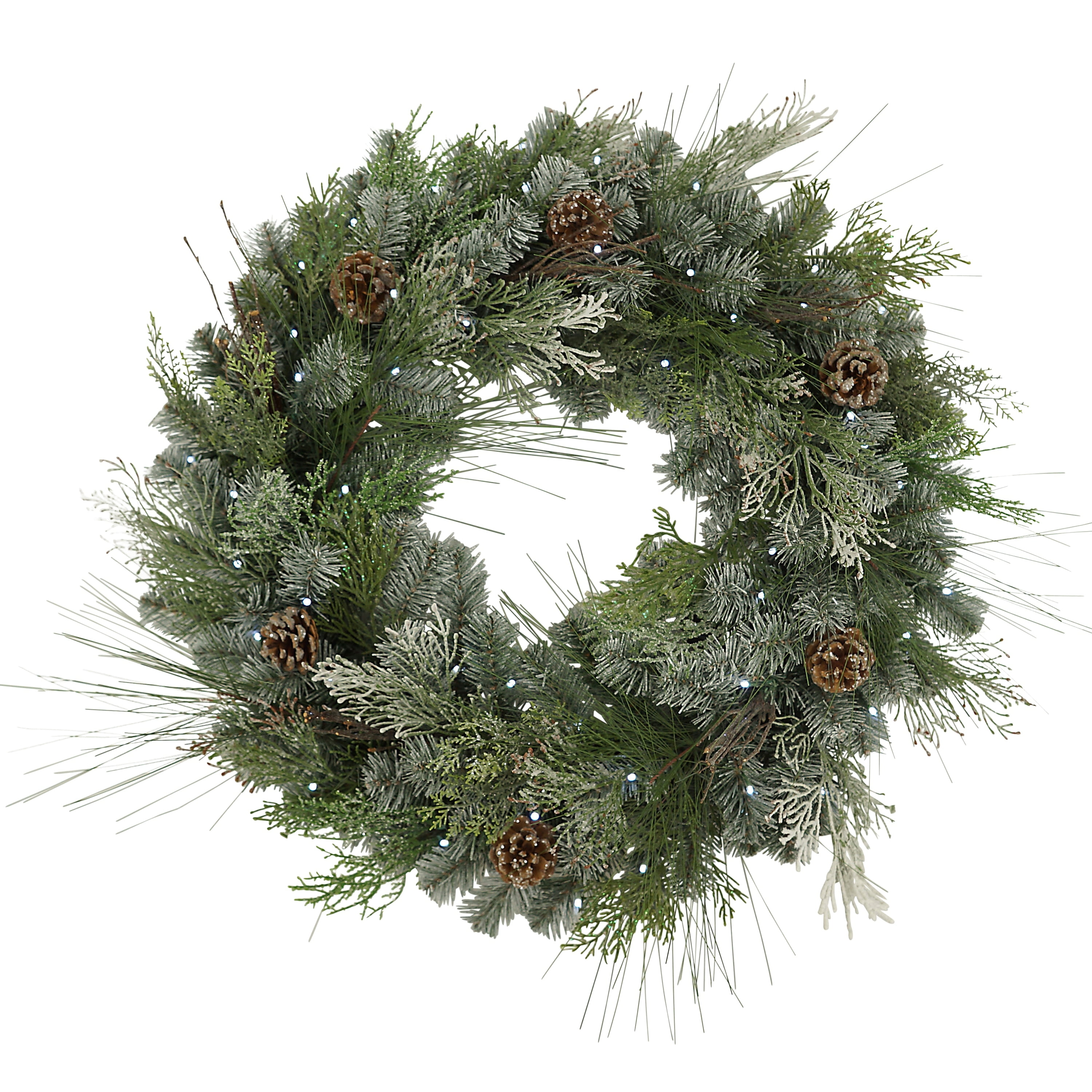 Mixed Winter Pine Wreath with Pinecone and Twig Accent 23