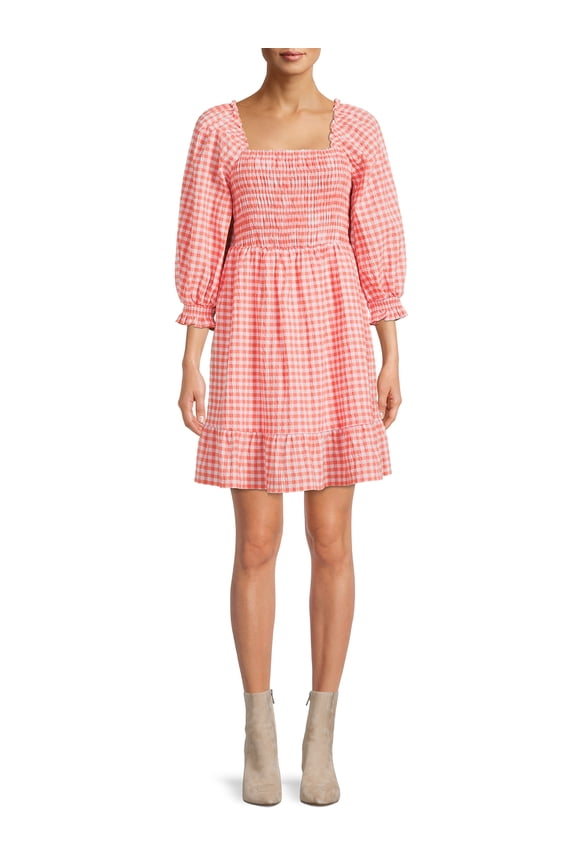 Women's Long Sleeve Square Neck Mini Dress