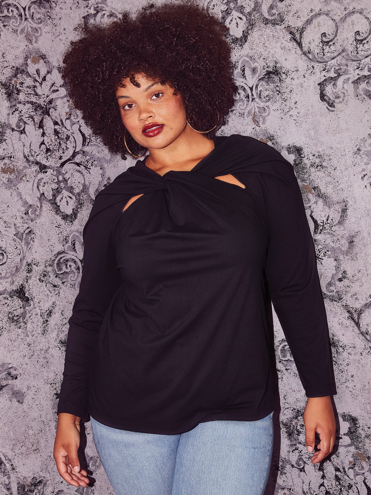 Plus size store cut out tops