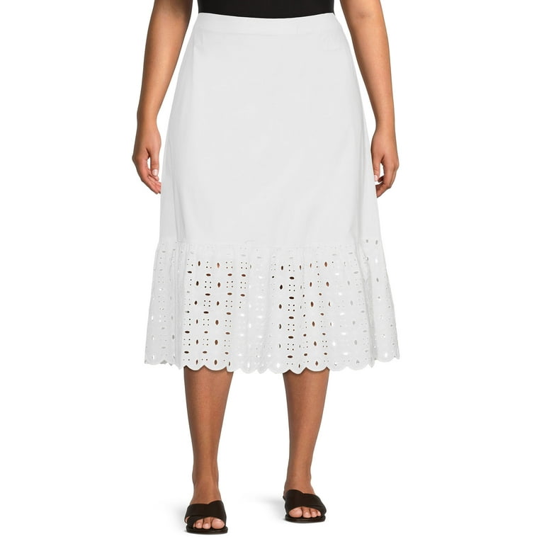 White eyelet 2025 skirt plus size