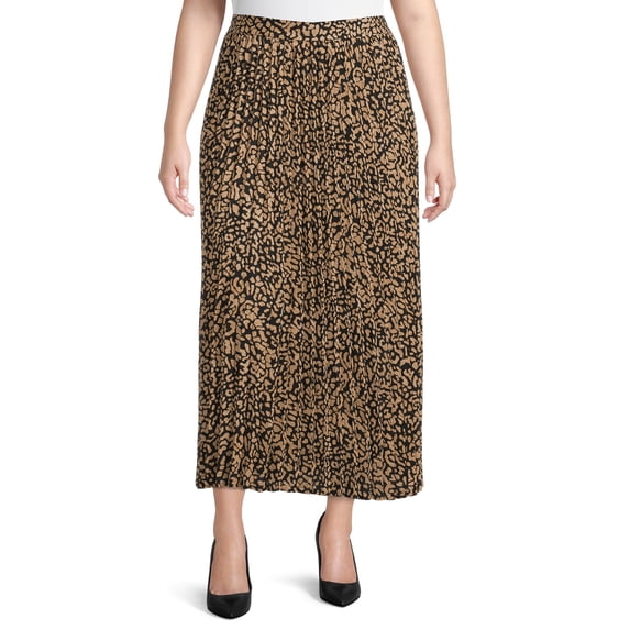 The Get Women's Plus Size Pleated Maxi Skirt