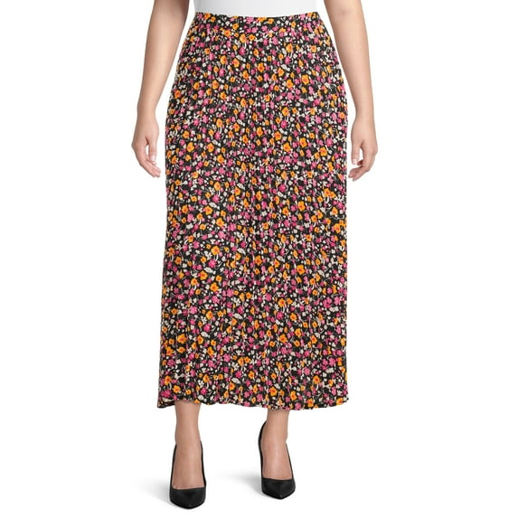 The Get Women's Plus Size Pleated Maxi Skirt