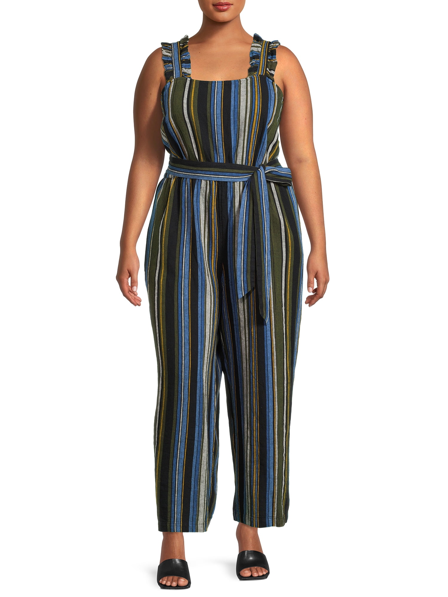 Ruffle strap best sale jumpsuit