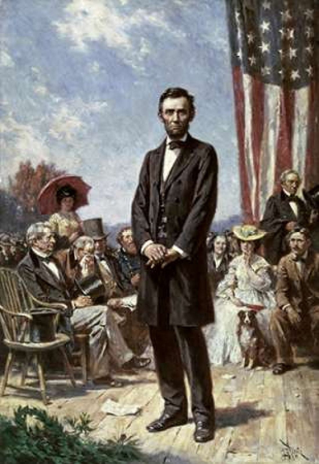 The Gettysburg Address Canvas Art - Jean Leon Gerome Ferris (20 x 28)