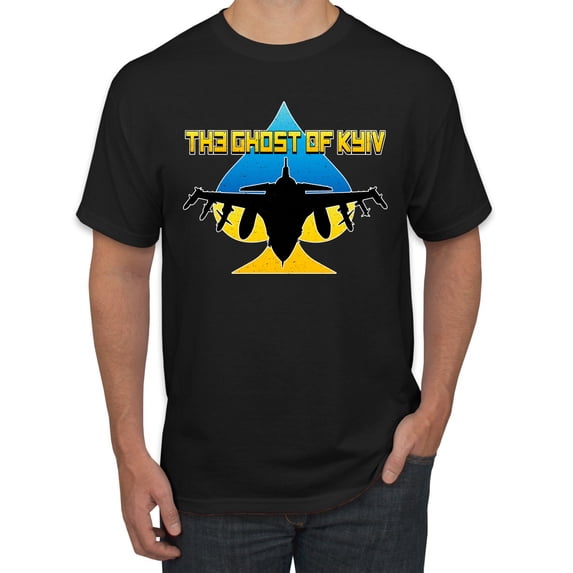 The Ghost Of Kyiv Men's Graphic T-Shirt, Black, Large