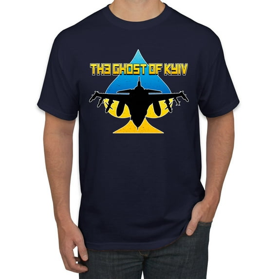 The Ghost Of Kyiv Men's Graphic T-Shirt, Navy, 5X-Large
