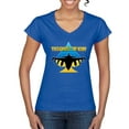 thumbnail image 1 of The Ghost Of Kyiv Womenâ€™s Standard V-Neck Tee, Royal, Medium, 1 of 4