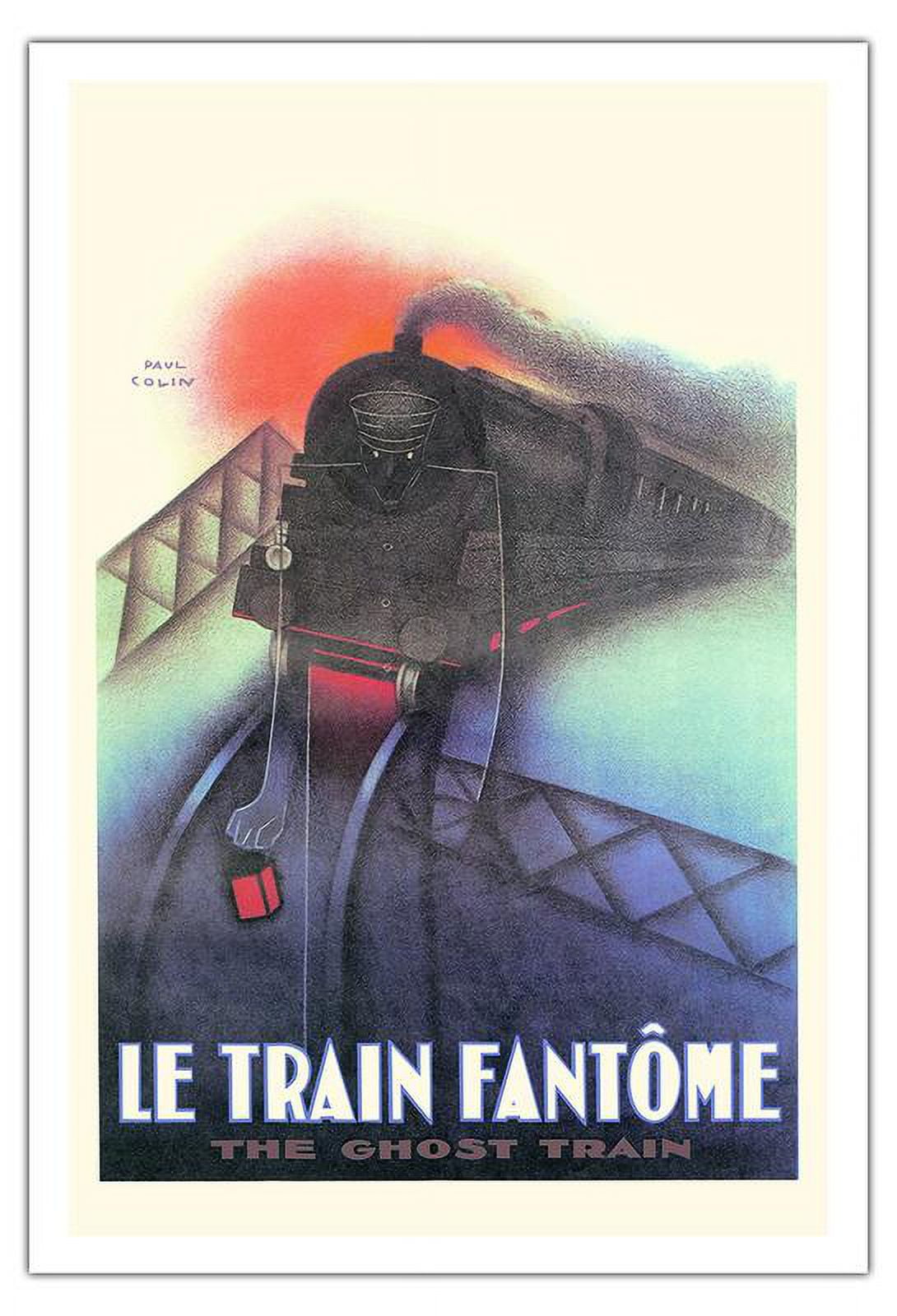 The Ghost Train (Le Train Fantome) - Staring Georges Colin - Vintage French Theatre Poster by Paul Colin c.1929 - Fine Art Matte Paper Print (Unframed) 30x44in