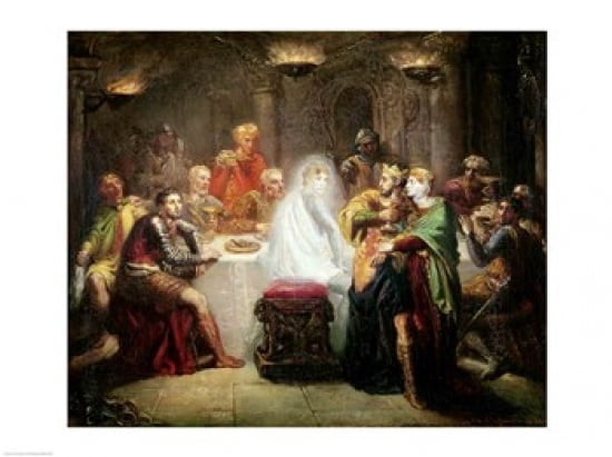 The Ghost of Banquo Canvas Art - Theodore Chasseriau (36 x 24)
