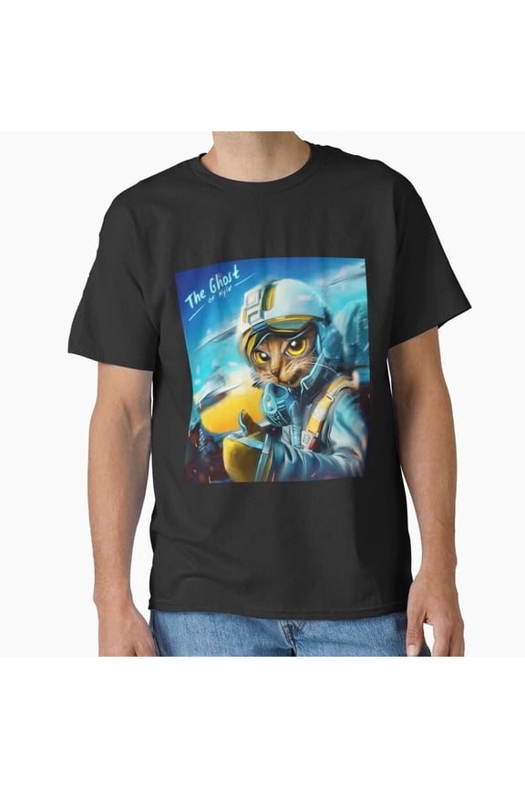 The Ghost of Kyiv Cat Ukrainian Fighter Pilot Legend H4873 T-Shirt, for Men and Women, Up to Size 5XL