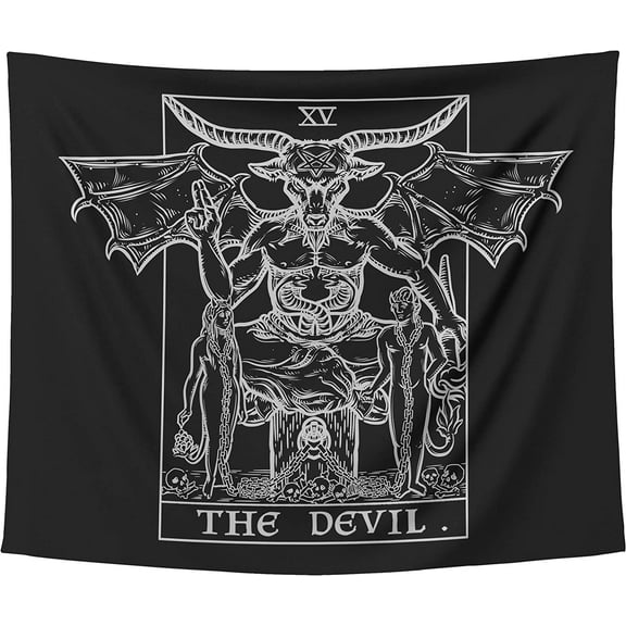 The Ghoulish Garb The Devil Tarot Card Terror Tarot Shadow Edition Tapestry 60" x 50"