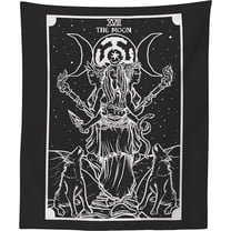 The Ghoulish Garb The Goddess Hecate In The Moon Tarot Card Tapestry Black & White Edition 60" x 50"