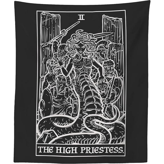 The Ghoulish Garb The High Priestess Tarot Card Terror Tarot Shadow Edition Tapestry 60" x 50"