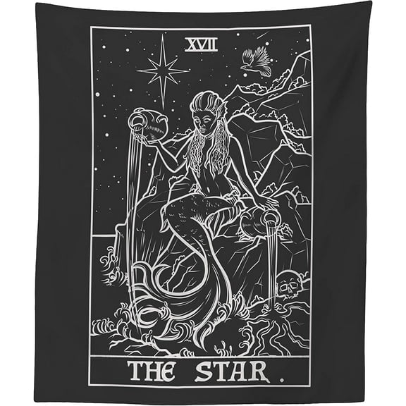 The Ghoulish Garb The Star Tarot Card Terror Tarot Shadow Edition Tapestry 60" x 50"