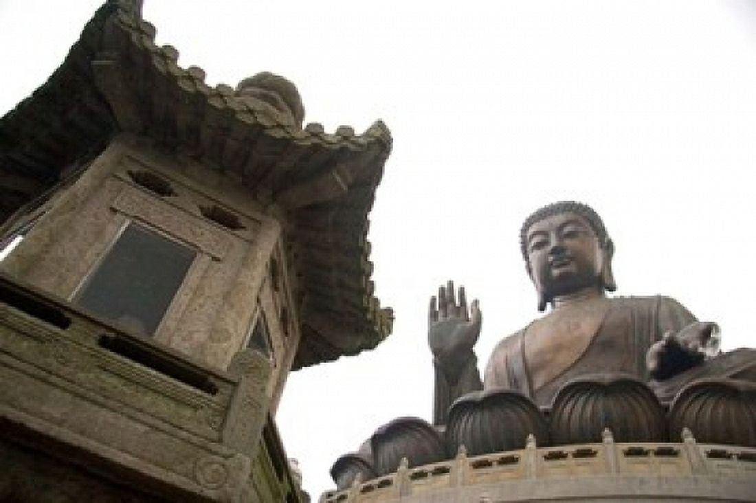 The Giant Seated Buddha Hong Kong China Canvas Art - Micah Wright DanitaDelimont (34 x 23)