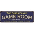 thumbnail image 1 of The Gibbs Family Blue Game Room Metal 6x18 Sign 106180037247, 1 of 1