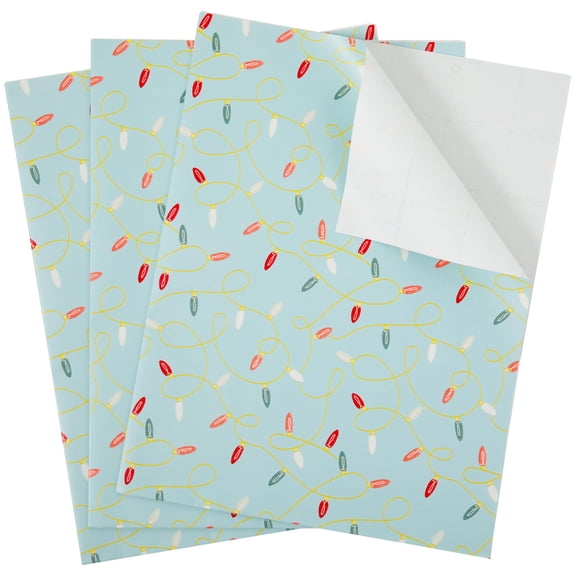 The Gift Wrap Company 58-191629 Twinkle Twist Holiday Flat Gift Wrapping Paper Sheet Set, 30" x 23", Teal Multicolor, 3 Pieces