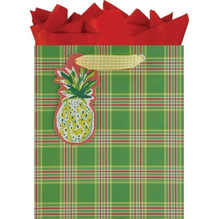 The Gift Wrap Company, Dolce Vita Pineapple Plaid Small Gift Bag