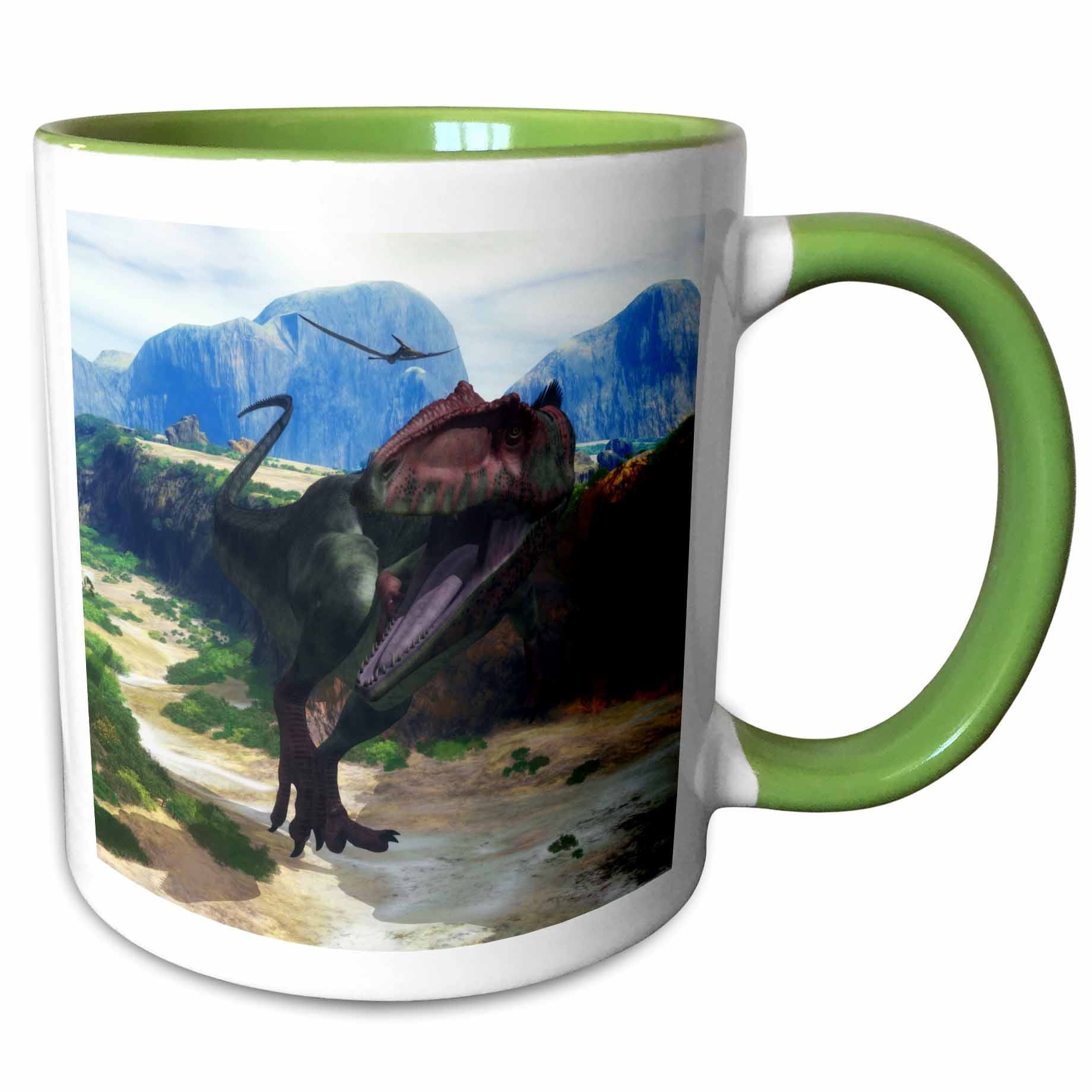 The Giganotosaurus was the largest known meateating dinosaur ever 15oz TwoTone Green Mug mug