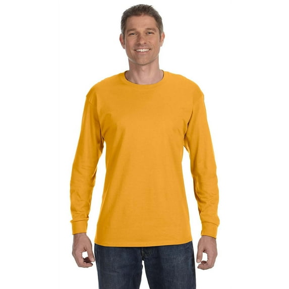 The Gildan Adult 53 oz Long Sleeve T-Shirt - GOLD - M