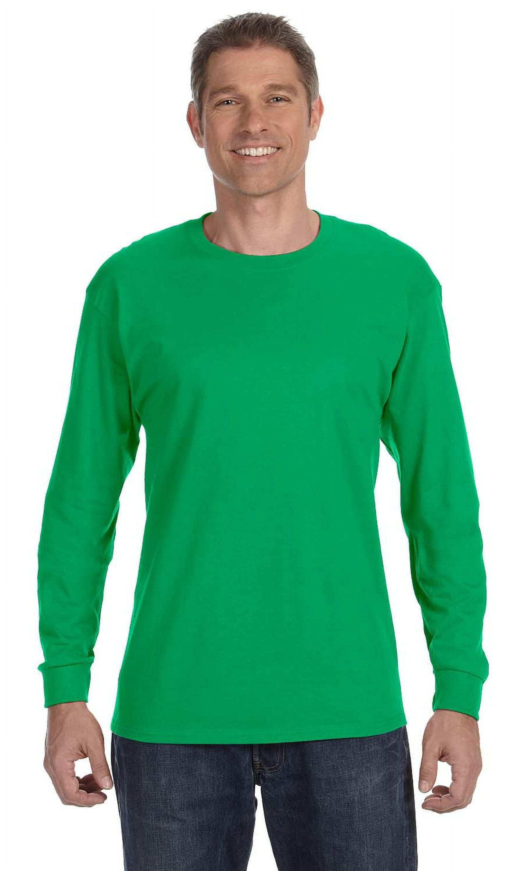The Gildan Adult 53 oz Long Sleeve T-Shirt - IRISH GREEN - S
